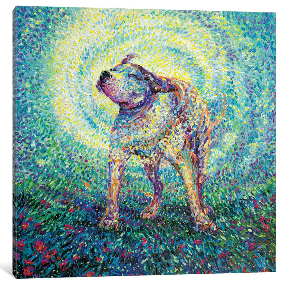 "Pitbull Shake Gallery" by Iris Scott, 26"x26"x1.5"