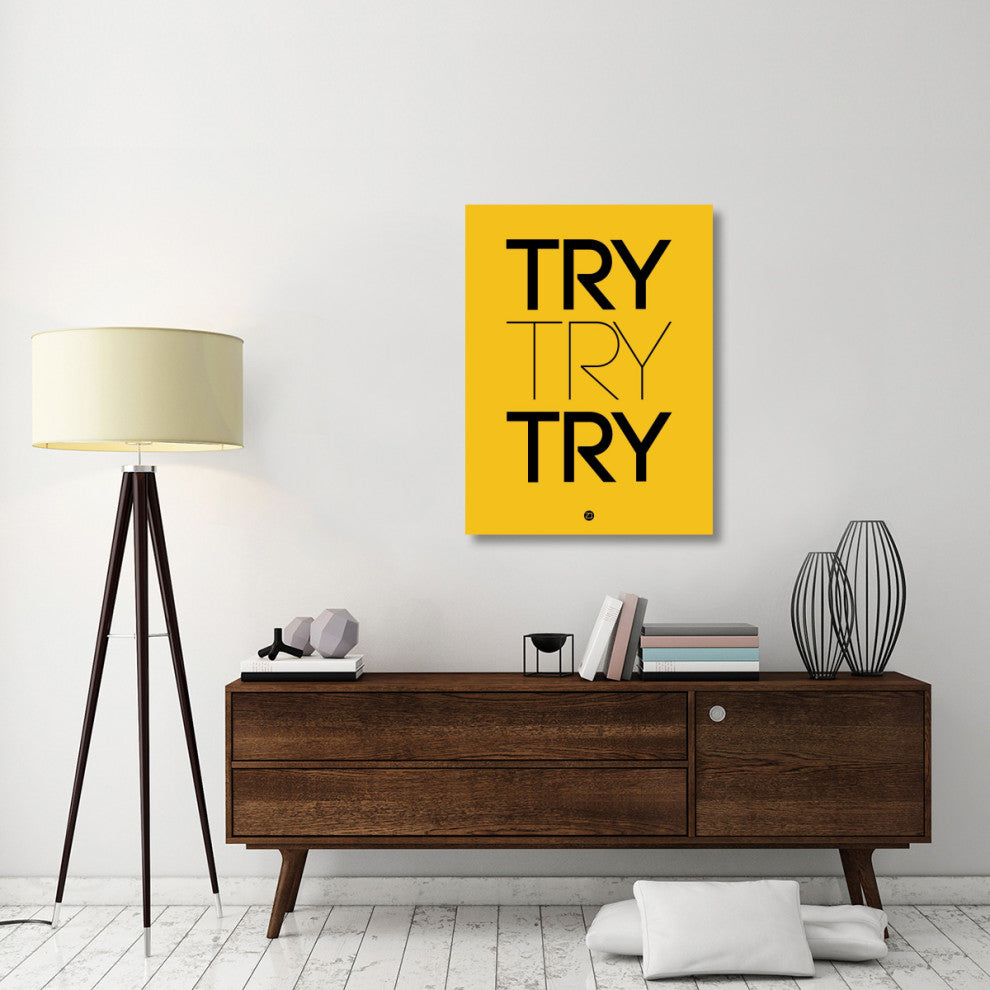 "Try Try Try Poster Yellow" Fine Art Print