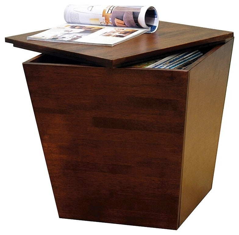 Mezo Storage Cube, Accent Table, Walnut