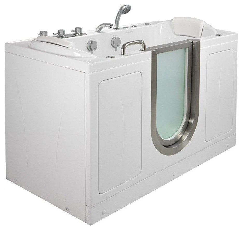 Ella Companion 32"x60" Triple Massage Acrylic Two Seat Walk in Bathtub, Faucet