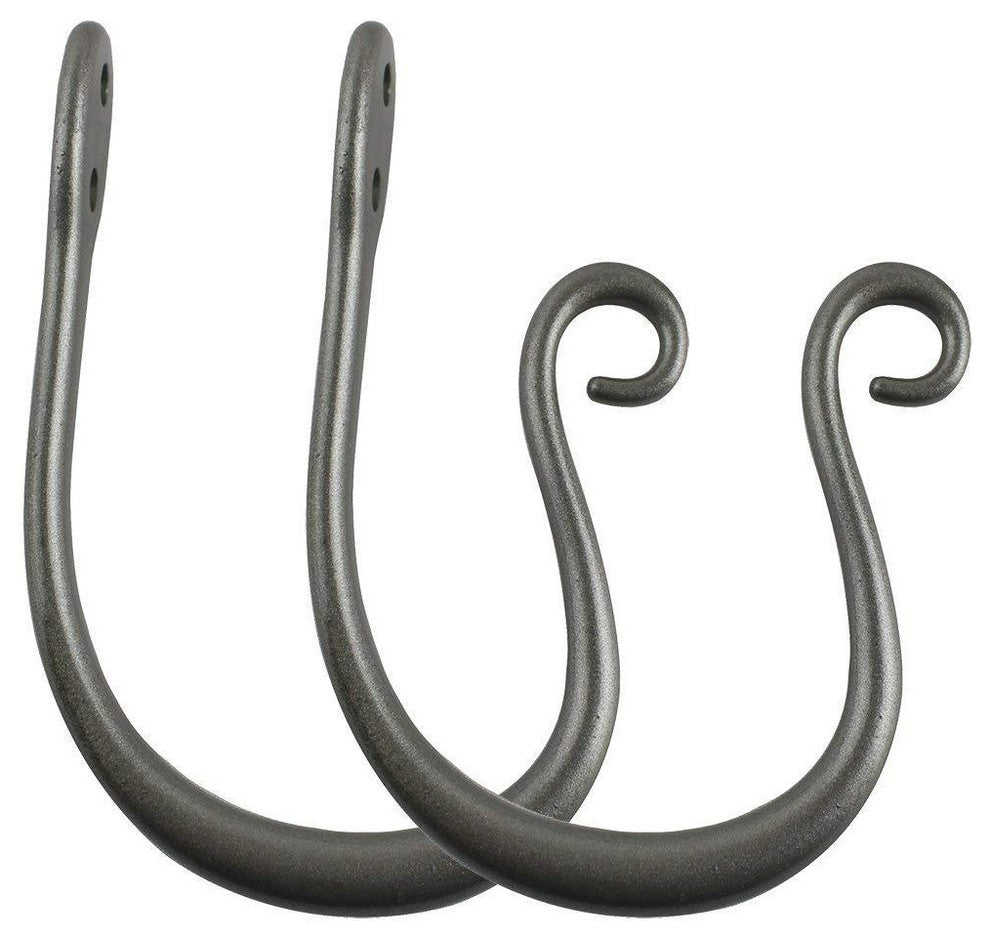 Zinc Curl Holdbacks, Pewter, Set of 2