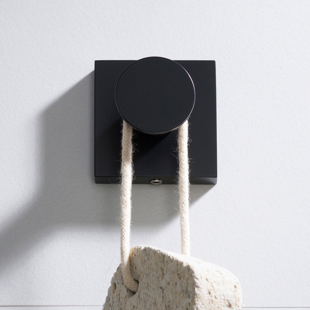 Ventus Bathroom Robe and Towel Hook, Matte Black