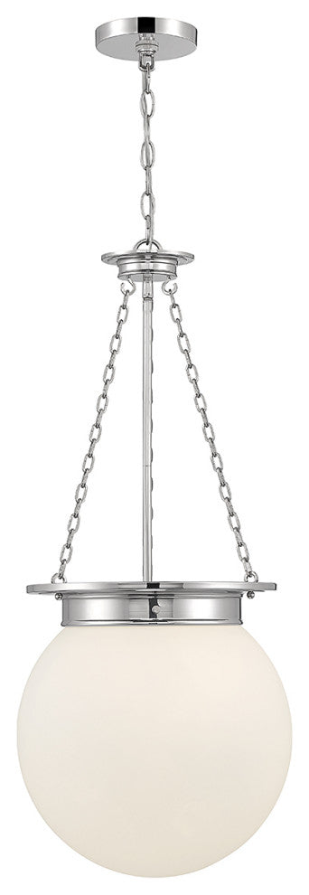 Manor 3-Light Pendant, Matte Black, Polished Nickel