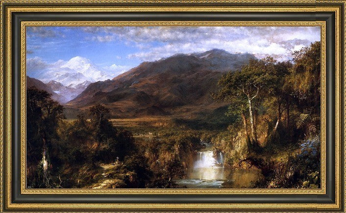 Frederic Edwin Church The Heart of the AndesFramed Premium Canvas Print, 14"x28"