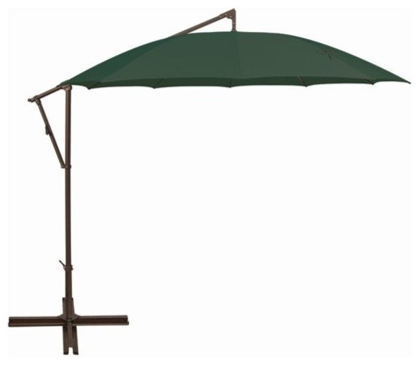 10' Round Polyester Cantilever Umbrella, Horizontal Tilt, Forest Green