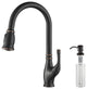 Summit Single Handle Pull Down Kitchen Faucet, Oil Rubbed Bronze, W/ Soap Dispen