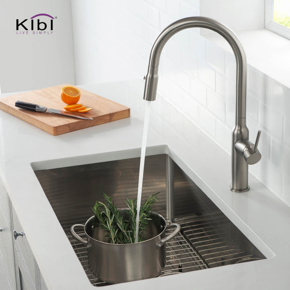 KIBI Handcrafted Undermount Single Bowl 16 gauge Stainless Steel Kitchen Sink, 3