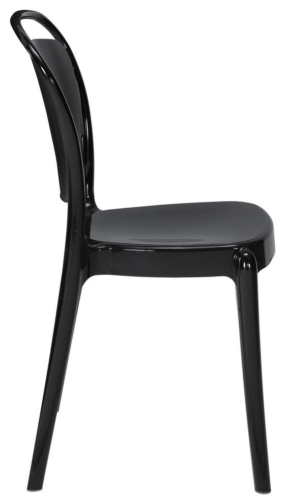 Modern Contemporary Kitchen Dining Side Chair Black, Outdoor or Indoor