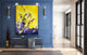 48"x36" Artwork "Ripened" Original yellow purple Modern abstract Painting