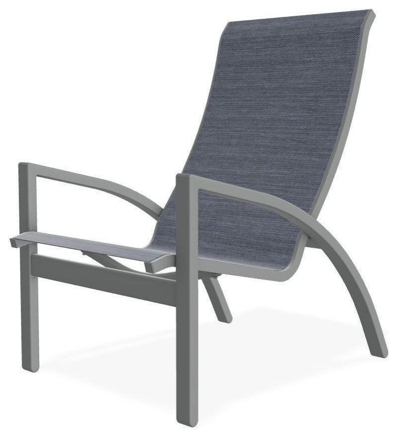 Kendall Sling Stackable Outdoor Lounge Chair, Augustine Denim/Graphite