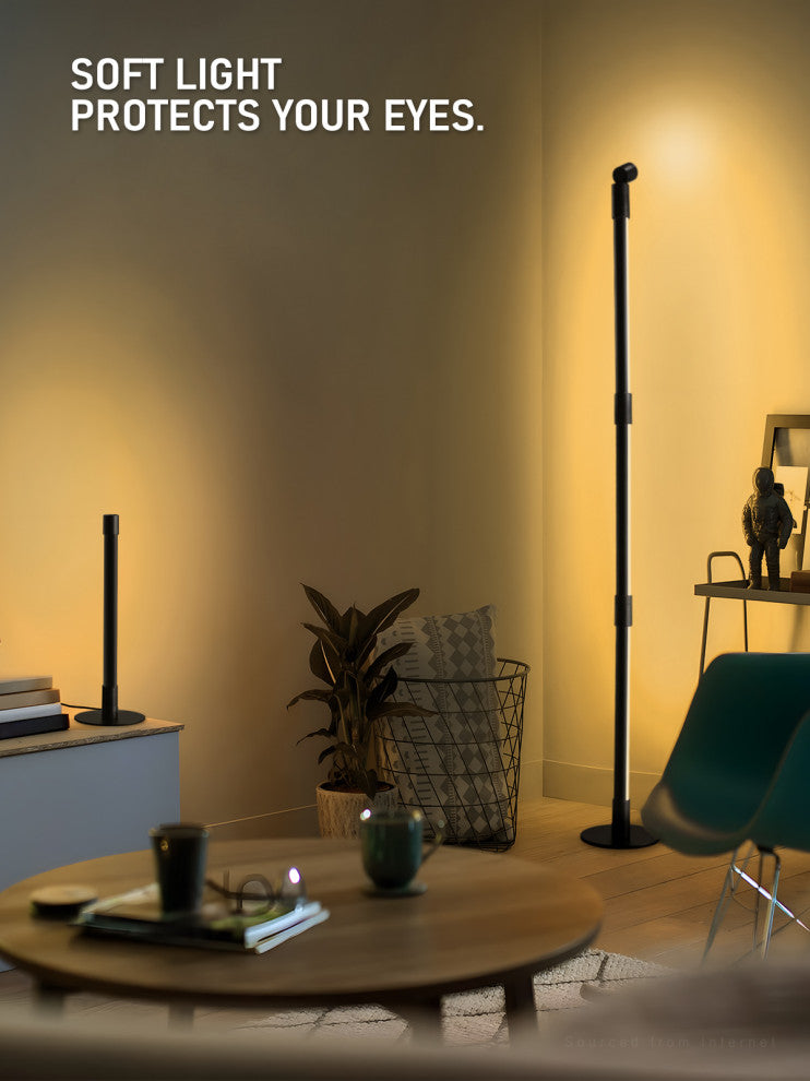 LED RGBW Floor Lamp with Spotlight, Music Sync, Remote Control