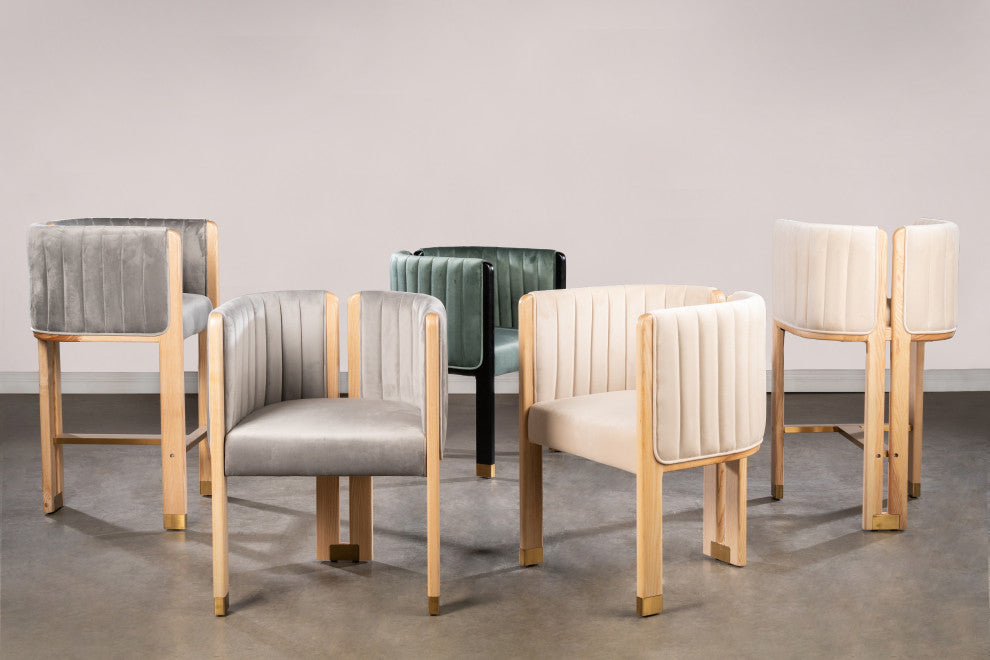 Monaco Wood Dining Chair, Gray