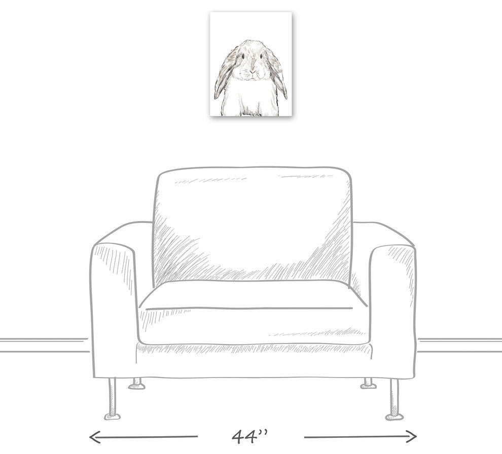 Baby Bunny Sketch Canvas Wall Art, 11x14