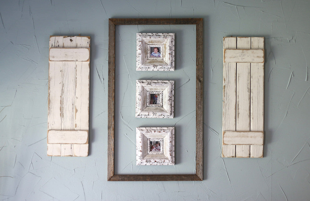 Farmhouse Decorative Shutters, Set of 2, White