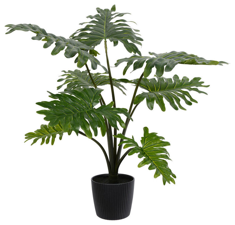 Vickerman Artificial Potted Grand Philodendron Bush, 25"