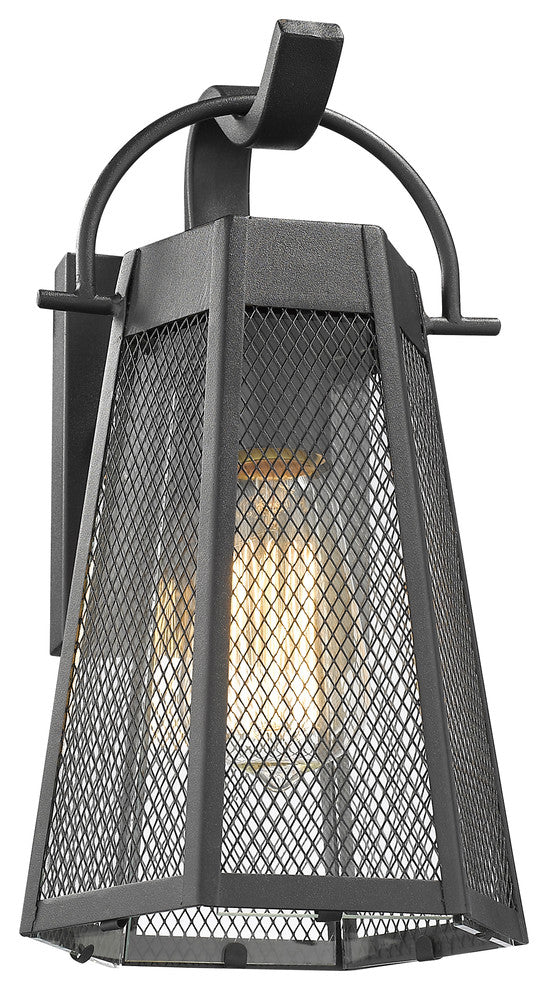 CHLOE Lighting HARPER 1-Light Textured Black Outdoor Wall Sconce 12"