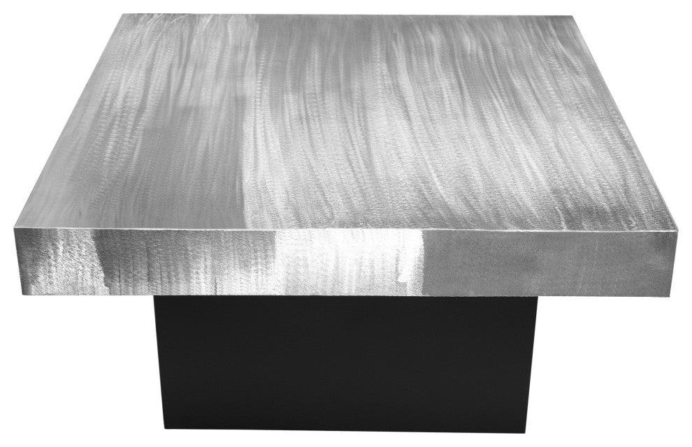 Palladium Textured Metal Coffee Table, Silver