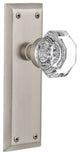 Single New York Plate With Waldorf Knob, Satin Nickel