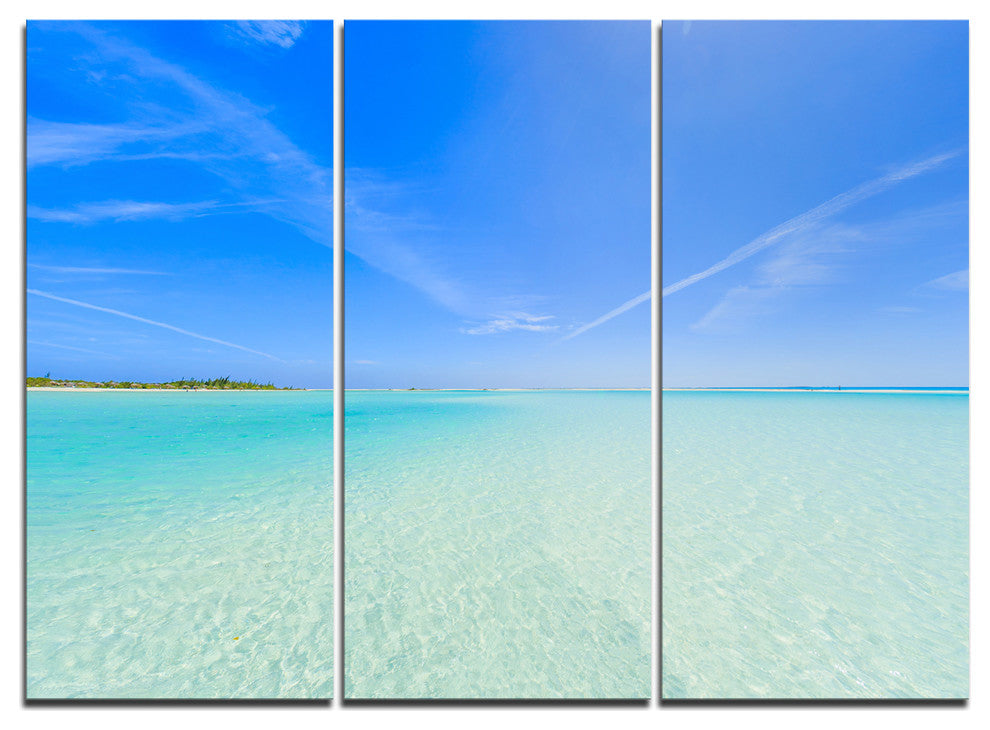 "Tropical Beach in Cayo Largo Island" Metal Wall Art, 3 Panels, 36"x28"