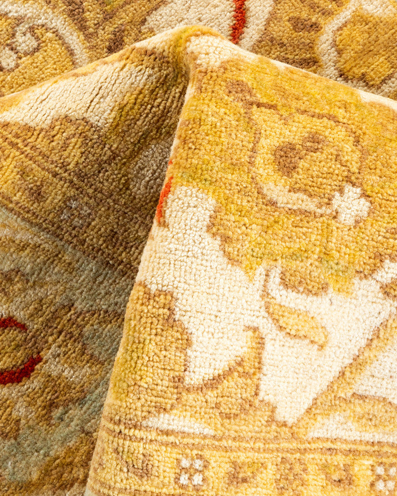 Ottoman, One-of-a-Kind Hand-Knotted Area Rug Ivory, 4' 2" x 6' 3"