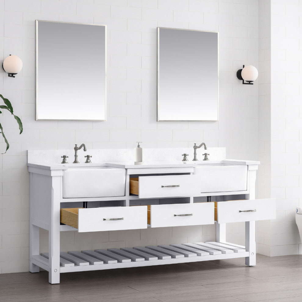 Wesley 72" Bathroom Vanity, White