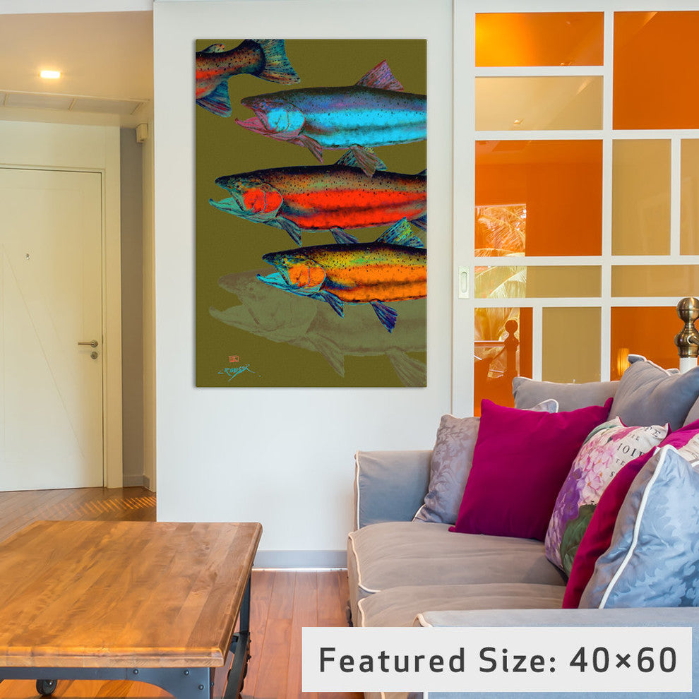 "Multi-Colored Fish" by Dean Crouser, 18x12x1.5