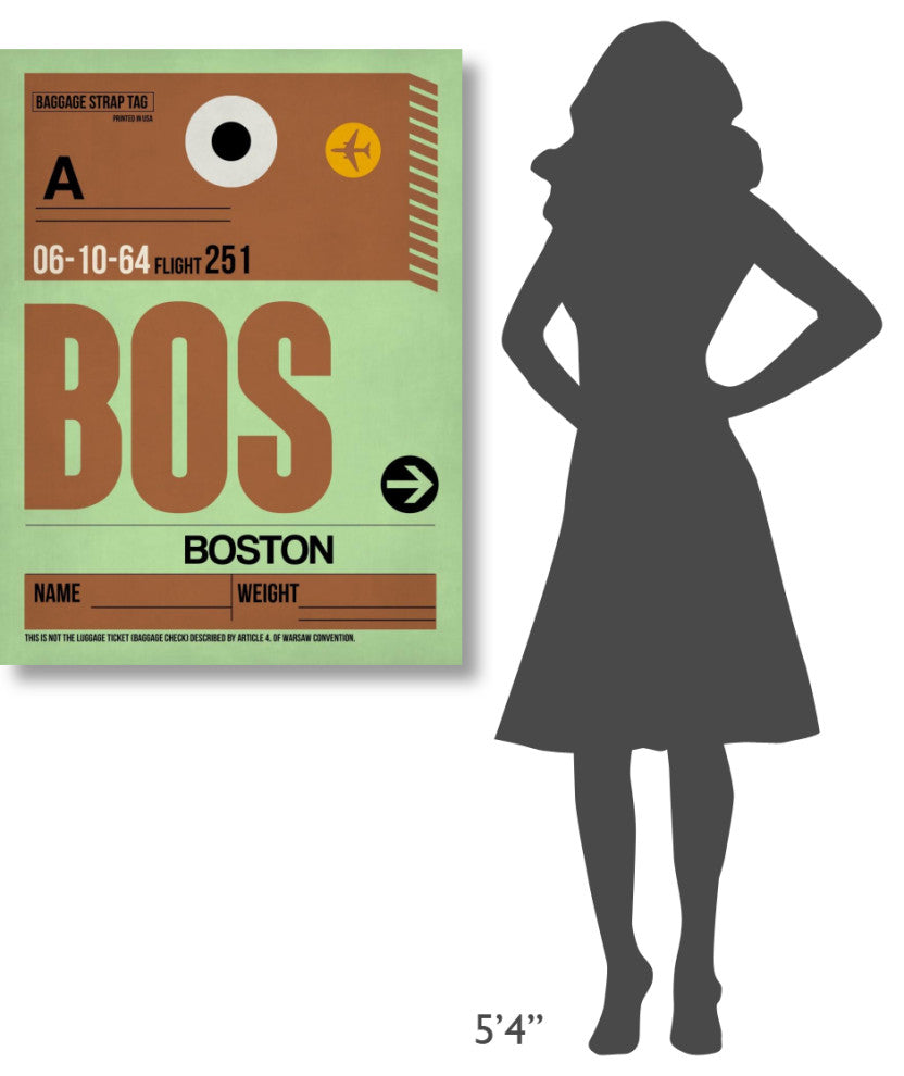 "BOS Boston Luggage Tag 1" Fine Art Print