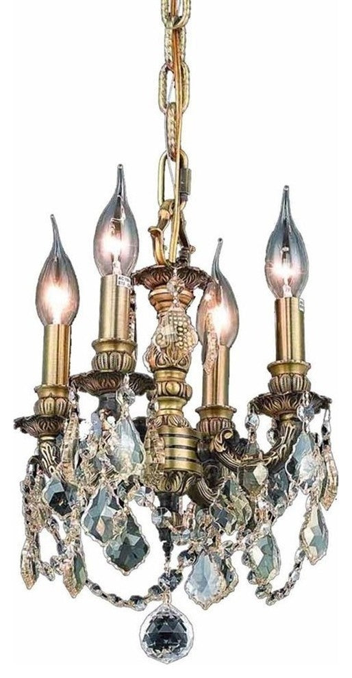 Elegant Lillie Pendant, Antique Bronze Finish With Royal Cut Crystal