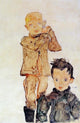 Egon Schiele Two Boys - 18" x 27" Premium Canvas Print