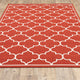 Madelina Lattice Red and Ivory Indoor or Outdoor Area Rug, 5'3"x7'6"