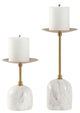 Safavieh Hara Candle Holder, Set of 2, White/Gold