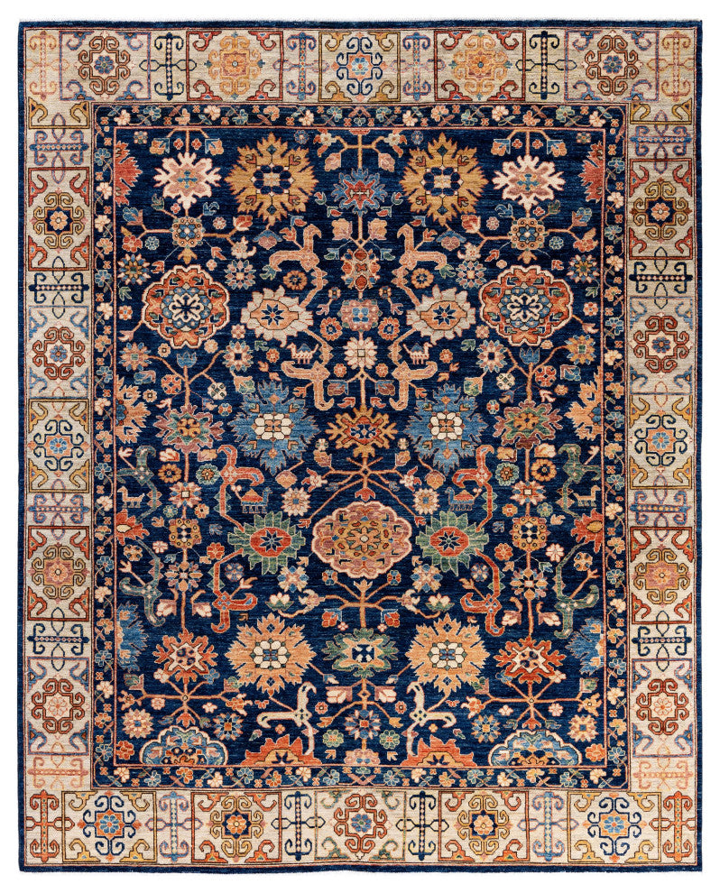 Serapi One-of-a-Kind Hand-Knotted Area Rug Blue, 8'1" x 9'9"