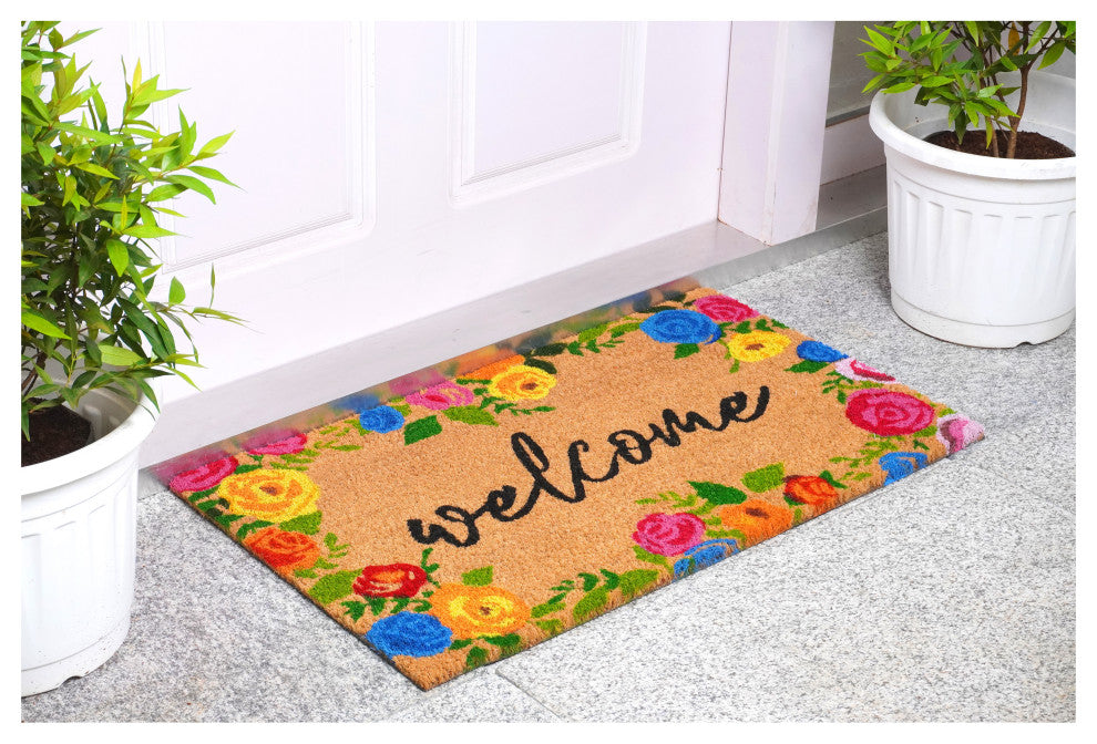 Calloway Mills Colorful Roses Welcome Doormat, 24" X 36"