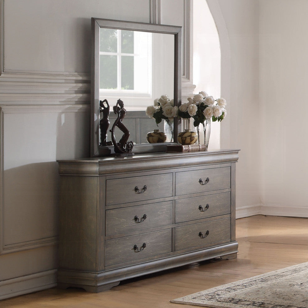 Louis Philippe Mirror, Antique Gray