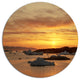 Huge Icebergs On Arctic Ocean, Seashore Disc Metal Artwork, 23"