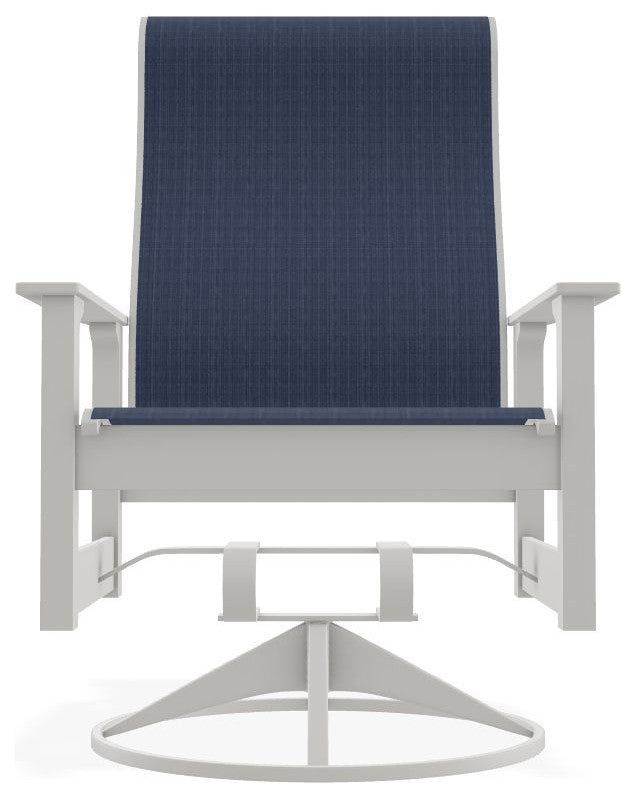 Leeward Sling Outdoor Swivel Rocker, Mavi/Snow