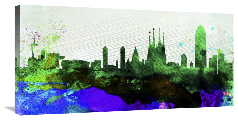 "Barcelona City Skyline" Fine Art Print