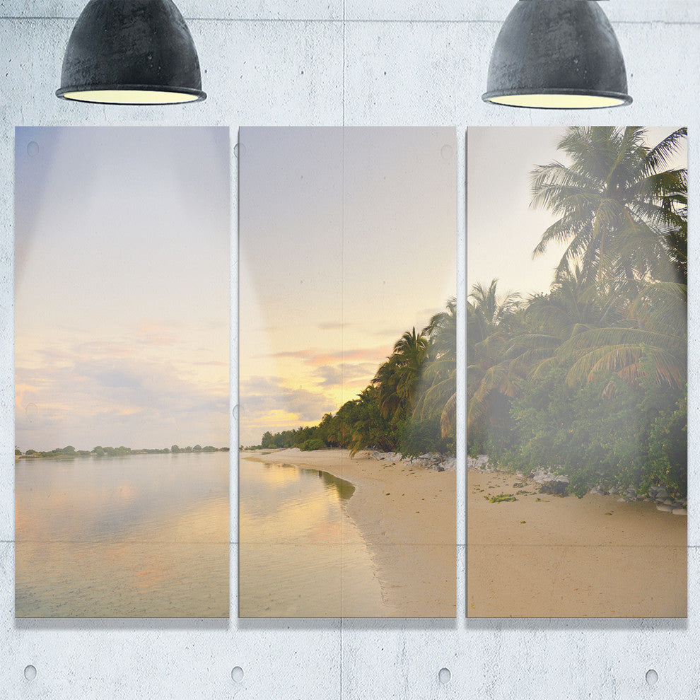 "Expansive Tropical Beach Evening" Metal Wall Art, 3 Panels, 36"x28"