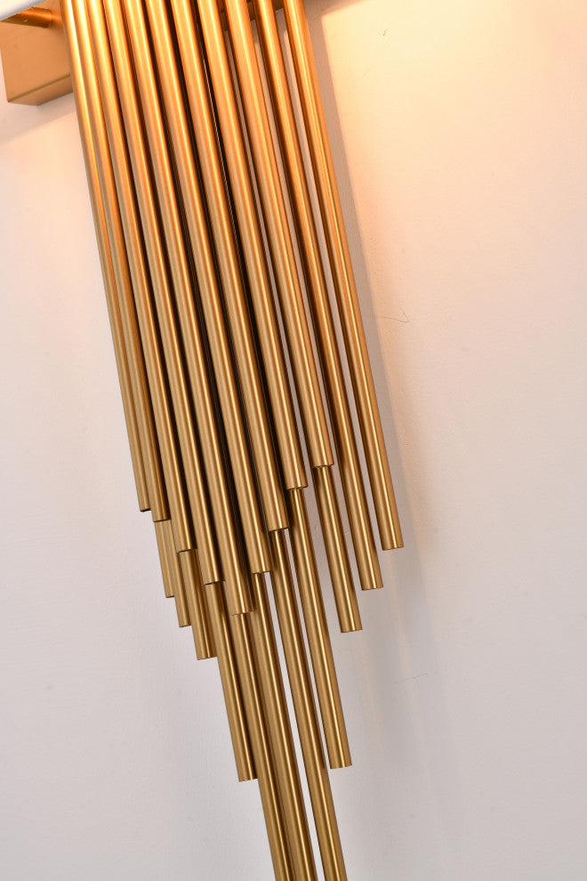 Antique Brass Rod Wall Sconce, Shade