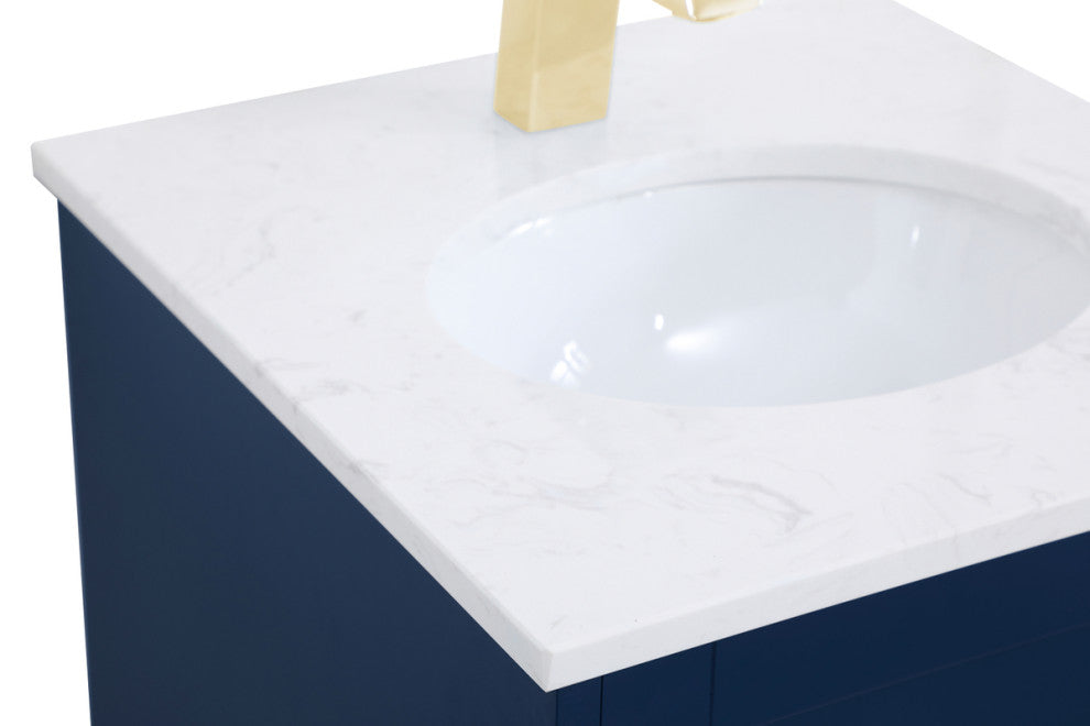 Single 18" Bathroom Vanity (Blue), Blue, 18