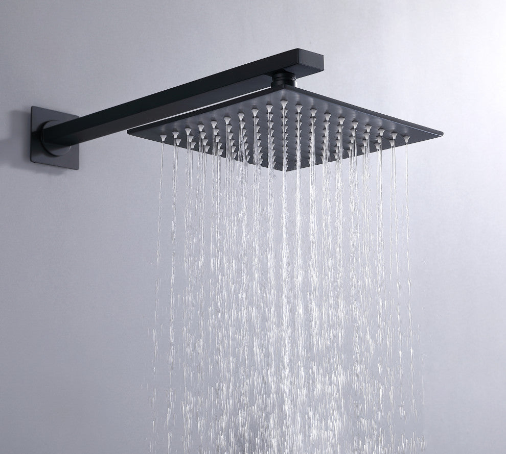 Alam Empolo 8" Wall mount Rain Shower Set, Black