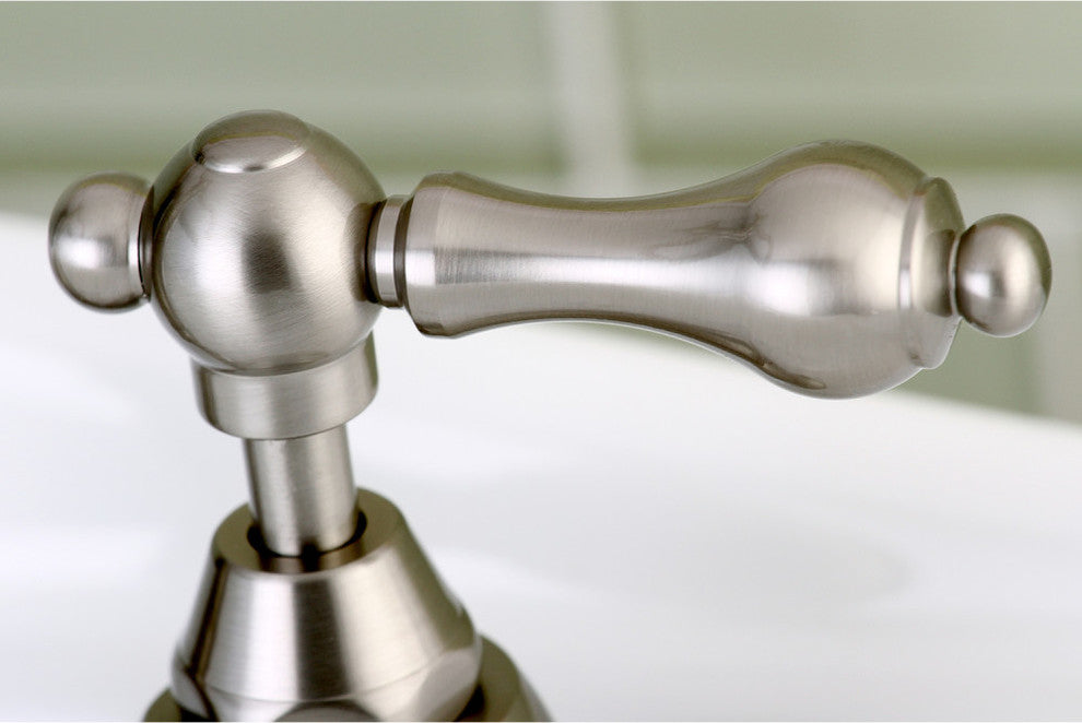 Kingston Brass Bathroom Faucet With Brass Pop-Up, Brushed Nickel