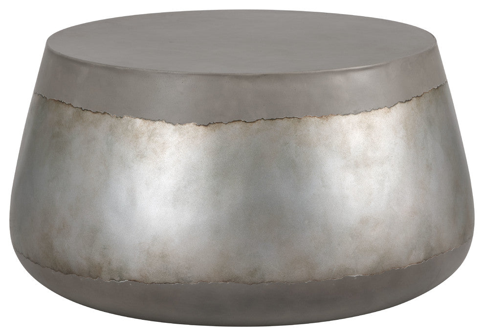 Aries Coffee Table, Concrete, Silver