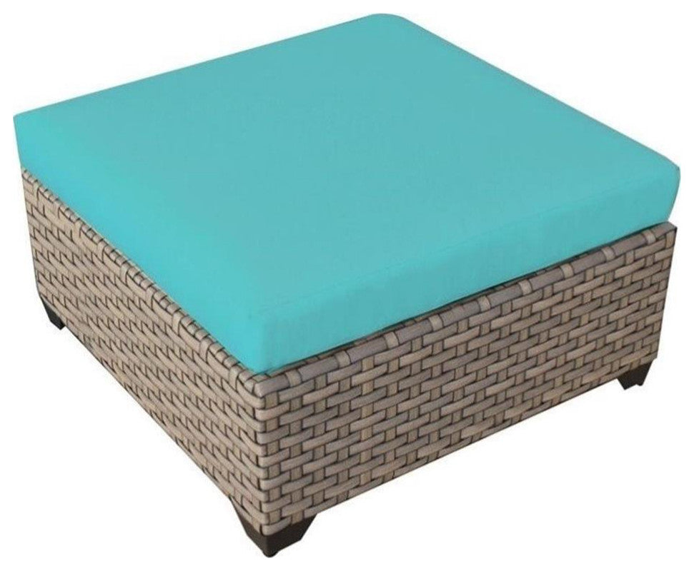 TKC Monterey Patio Wicker Ottoman in Aruba