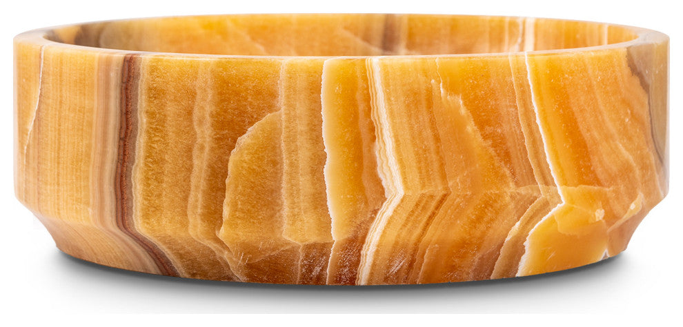 Natural Stone Vessel Bathroom Sink, Burj Honey Onyx