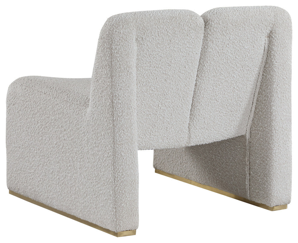 Alta Boucle Fabric Upholstered Accent Chair, Cream