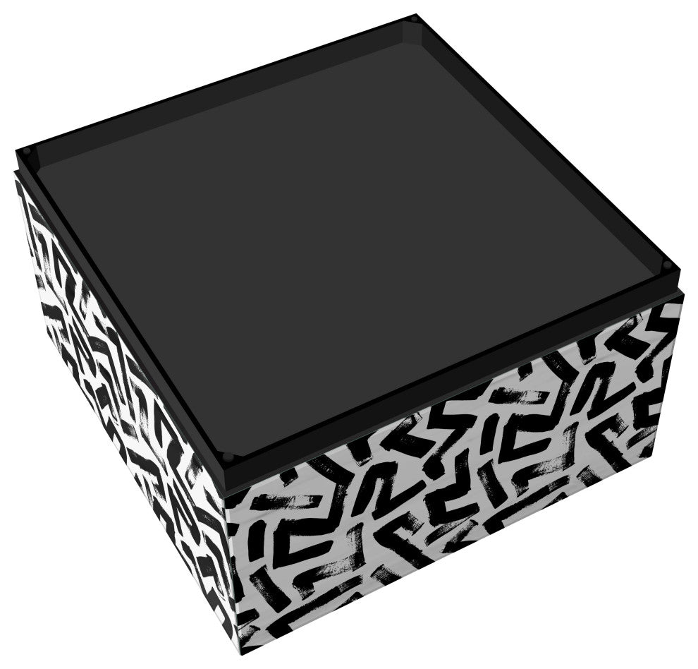 Intertwined Ibeveled Art Glass Cocktail Table With Plinth Base