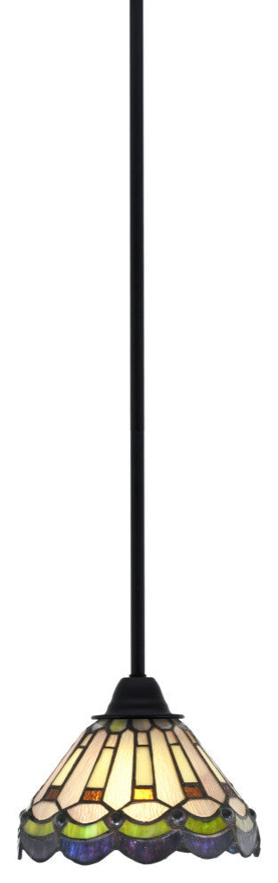 Paramount Mini Pendant, Matte Black, 7" Cyprus Art Glass