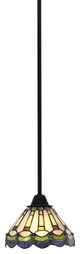 Paramount Mini Pendant, Matte Black, 7" Cyprus Art Glass