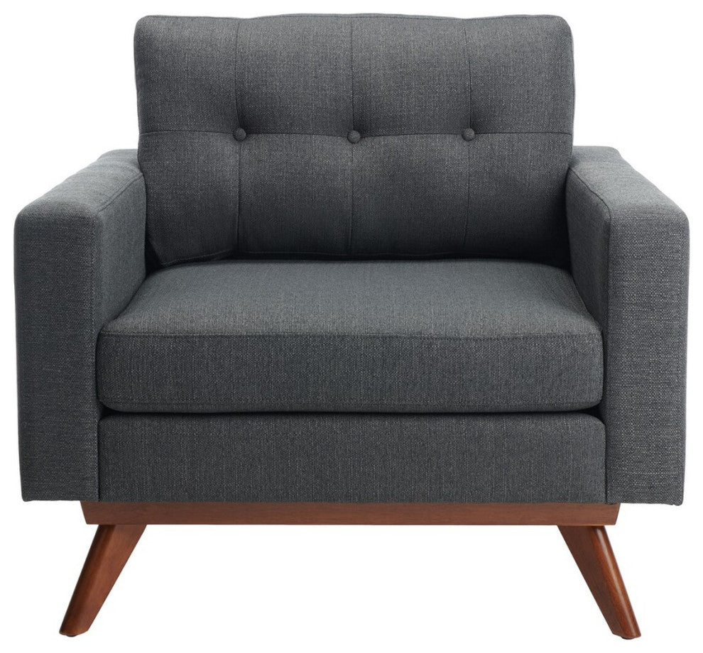 Safavieh Couture Gneiss Modern Linen Arm Chair Slate Grey